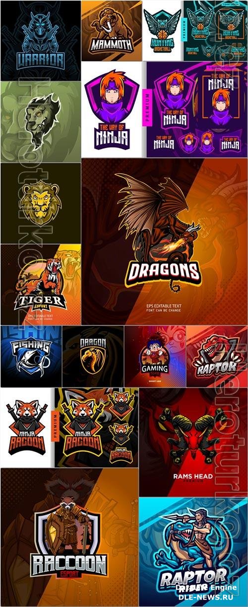 Mascot logo design set premium vector vol 55