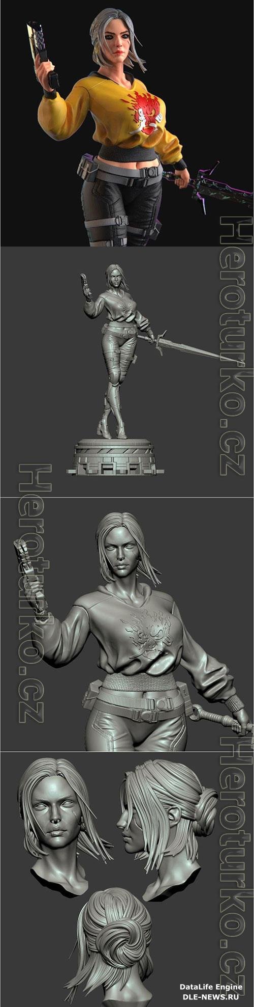 Ciri Cyberpunk 2077 3D Print Model