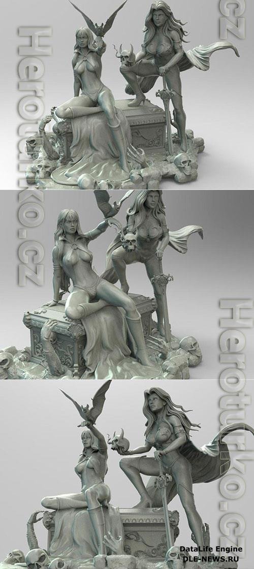 Vampirella and Lady Death 3D Print Model