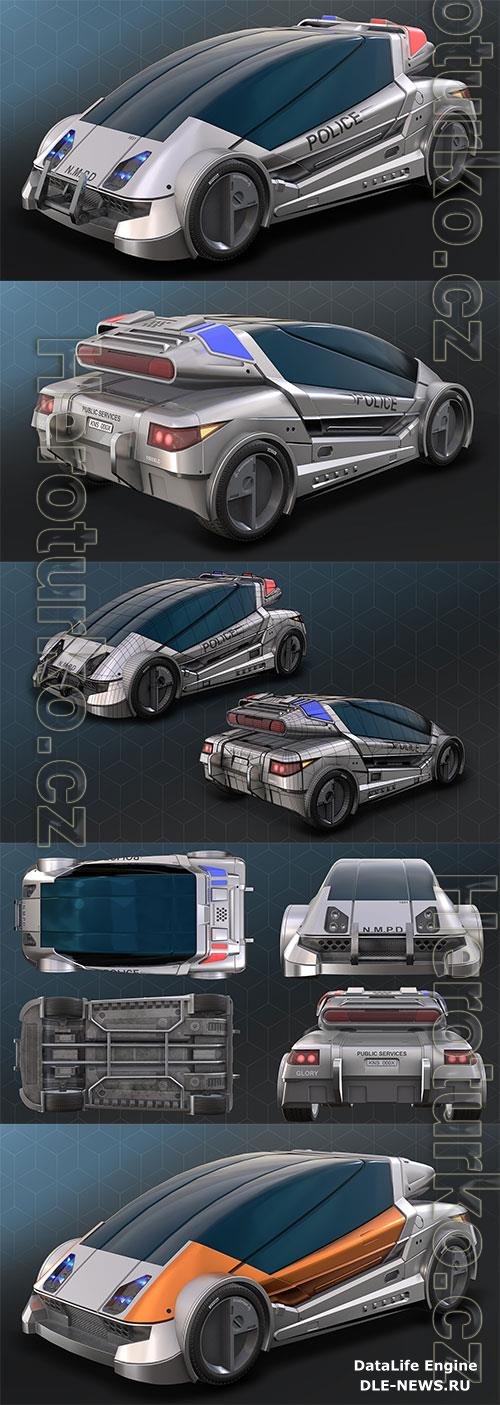 HuCiv Genet Police Car 3D Model