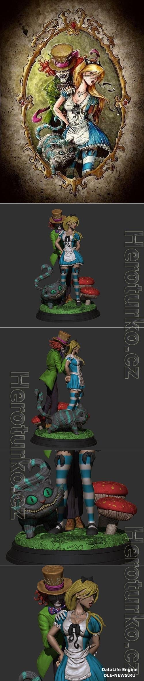 Dark Alice in Wonderland 3D Print Model
