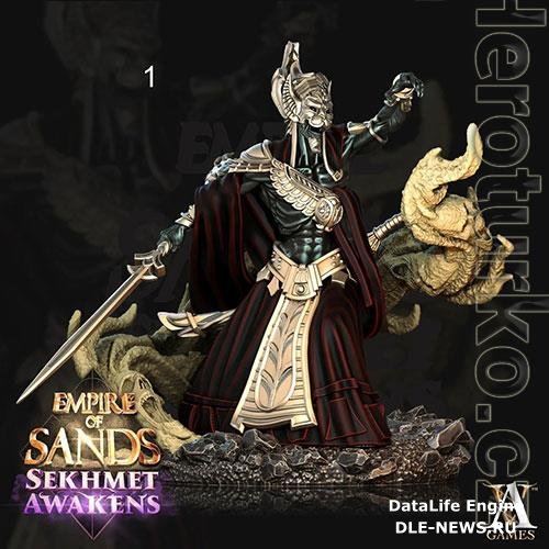 Sekhmet Awakens - Sandmancer Aristocrat Miniature 3D Print Model