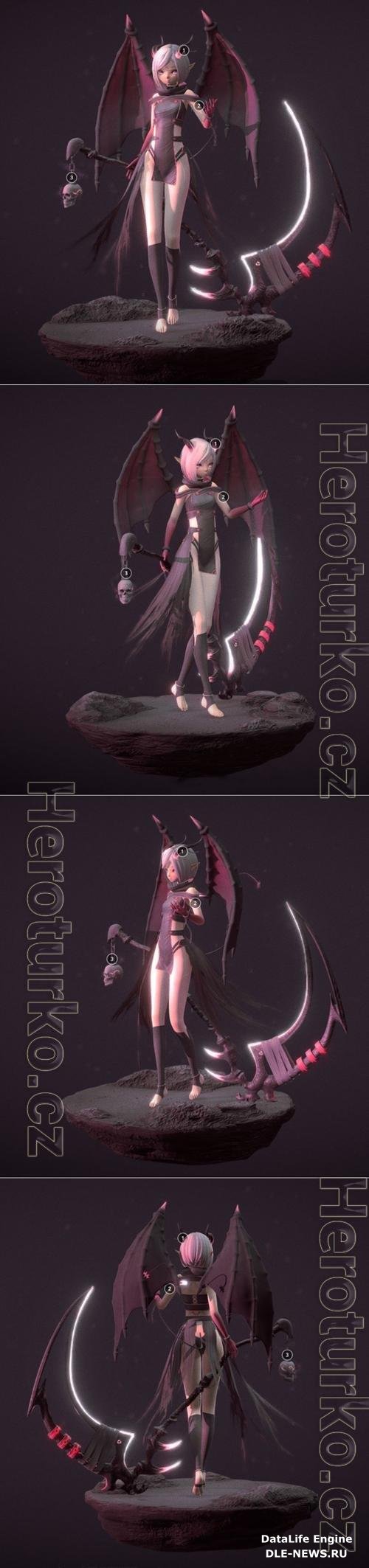 Dragon Girl 3D Print Model