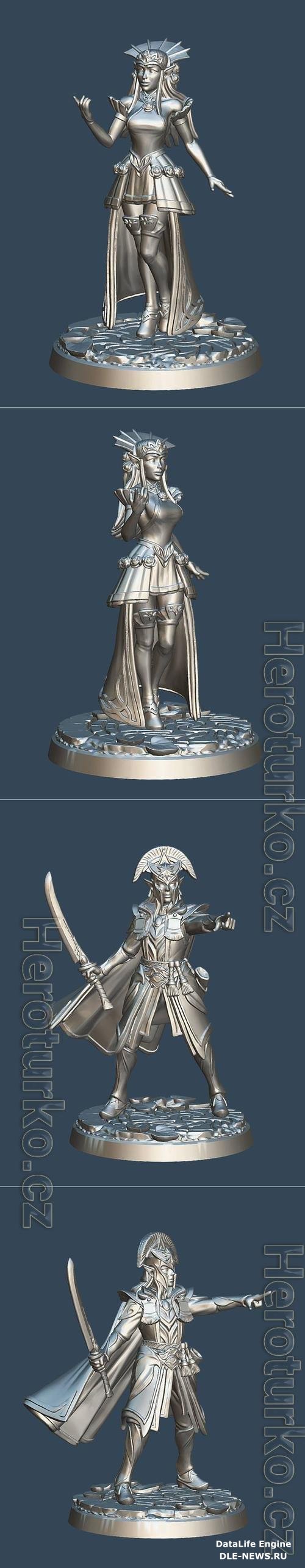 Elf Princess and Radiant Elves Prince 3D Print Model