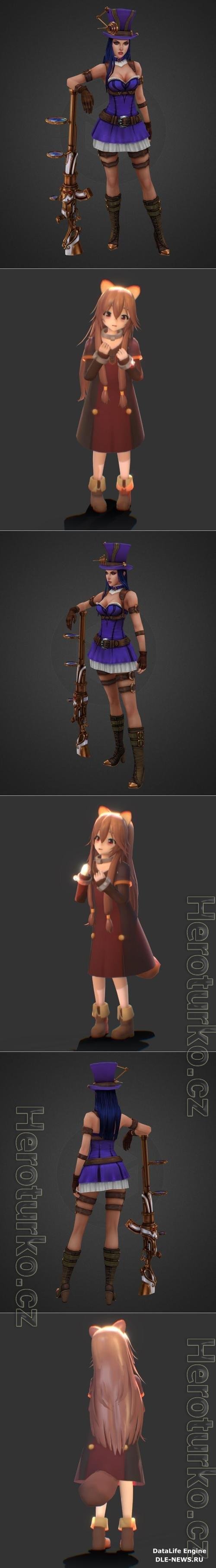 3D STL Riot art contest Caitlyn and Raphtalia 1k FOLLOWER