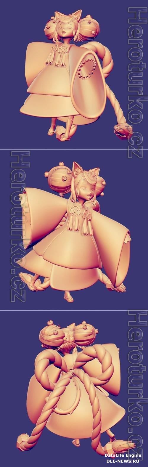 3D STL Neko Little Priestess Tyan 1