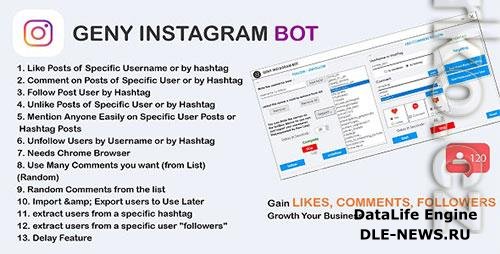 CodeCanyon - GENY instagram bot 4.0.1 - Gain More Instagram Followers, Increase your Followers Now - 26841977