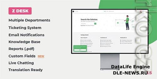 CodeCanyon - Z Desk v1.5 - Support Tickets System with Knowledge Base and FAQs - 33454477