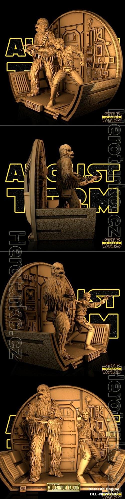 Han Solo and Chewbacca 3D STL