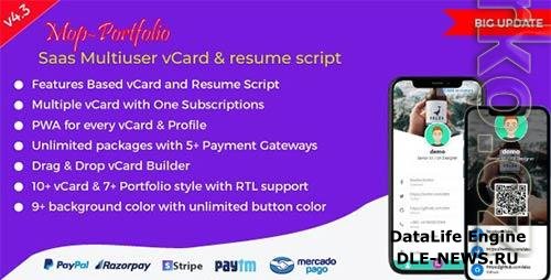 CodeCanyon - Mop v4.3 - SaaS vCard / Portfolio / Resume / Digital Business card - NULLED - 25576144