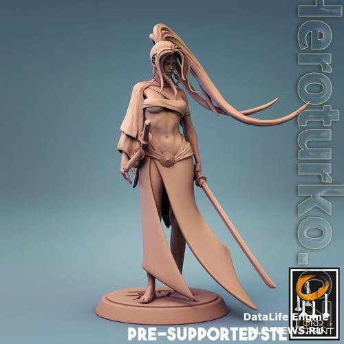 Samurai Female Fighter 3D Print