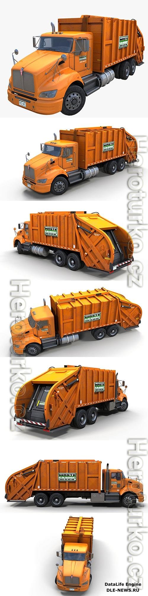 Industrial garbage truck Low-poly 3D Model