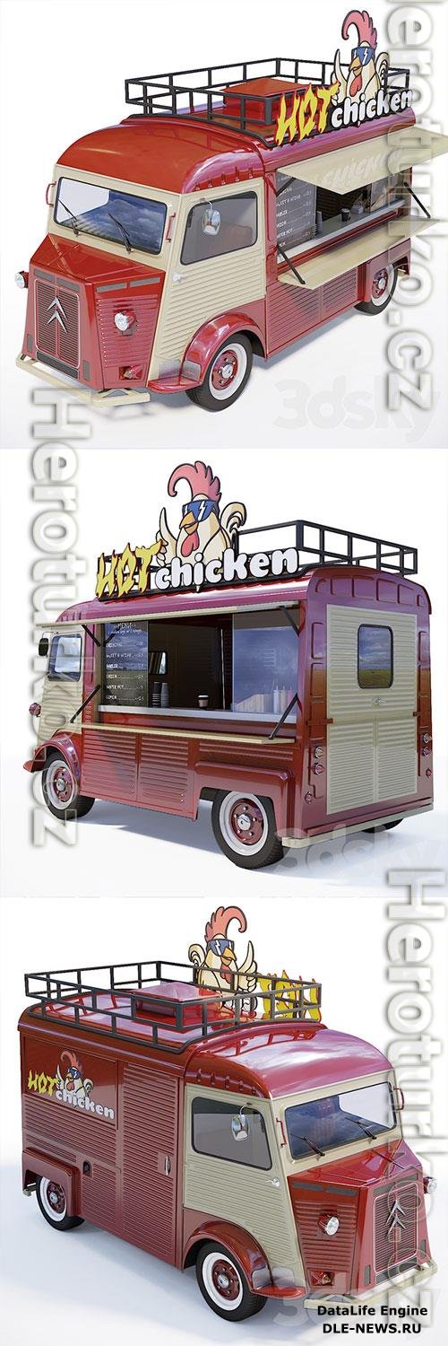 Food truck Citroen Type H 3D Model