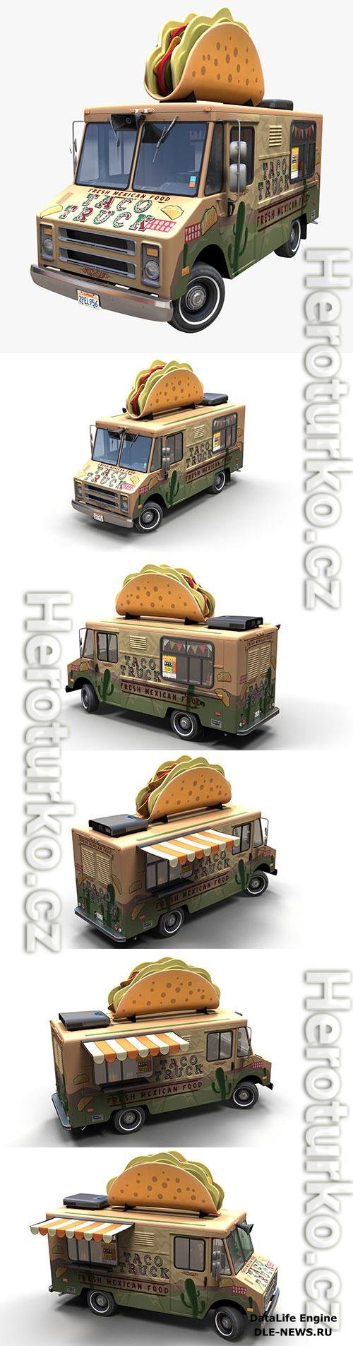 3D Taco Foodtruck PBR 3D Model