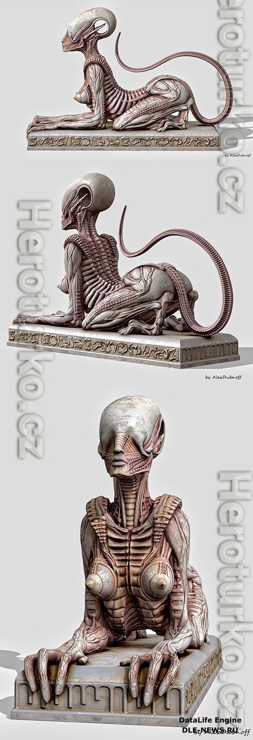 Alien sphinx 3D Model