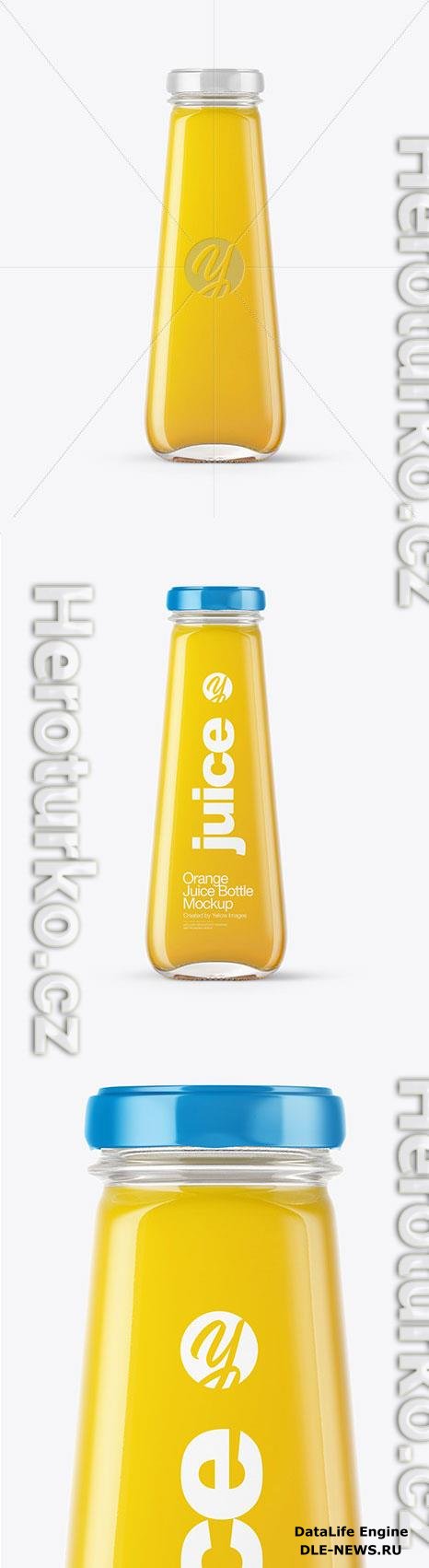 Clear Glass Bottle with Orange Juice Mockup 46884