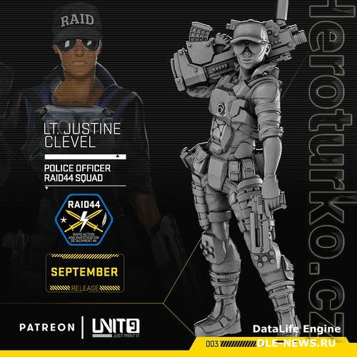 Cyberpunk police officer Lt. Justine Clevel 3D Print