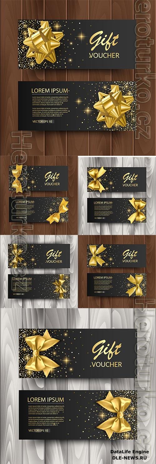 Set of gift voucher card template advertising or sale