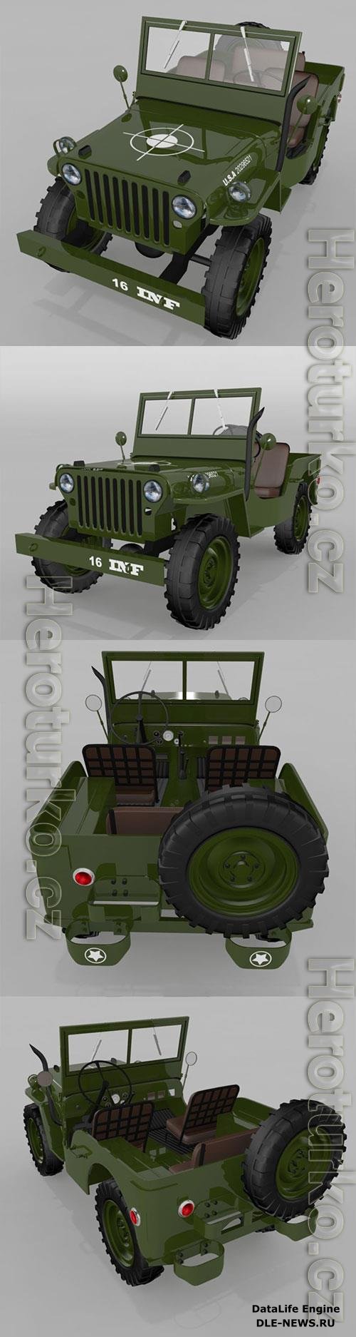 Jeep Willys MB 1945 3D Model