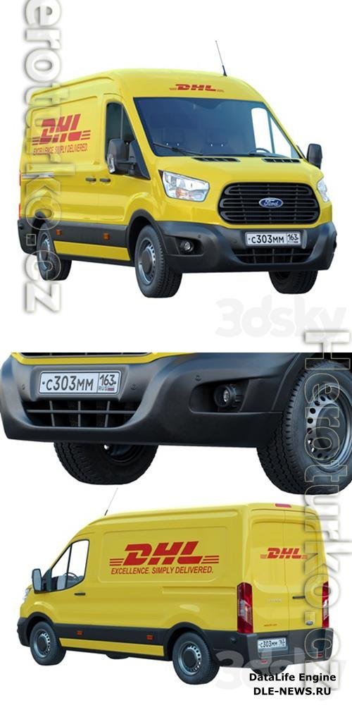 Ford Transit DHL 3D Model