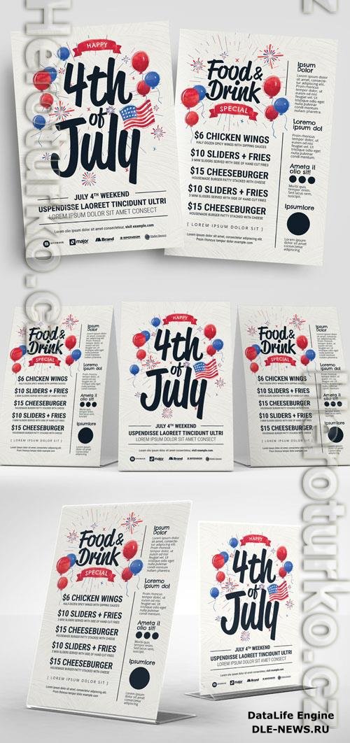4Th of July Flyer Layout with Balloon Illustrations 326496654