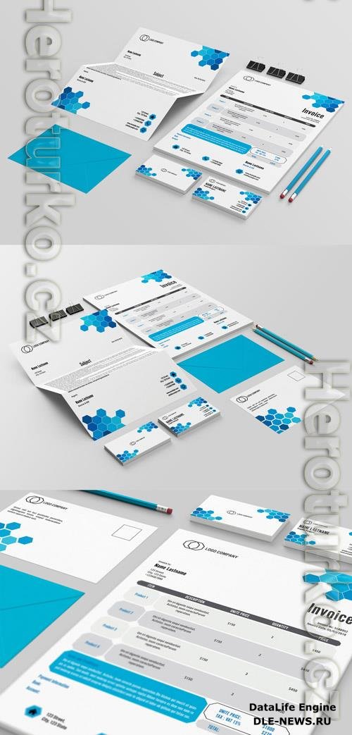 Stationery Layout Set with Hexagonal Design 207333342