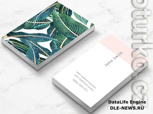 Botanical Business Card Layout 220582602