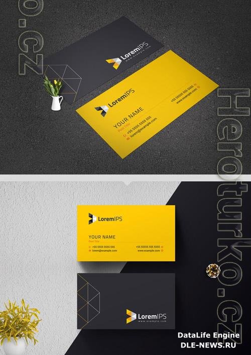 Black and Yellow Business Card Layout 221205779