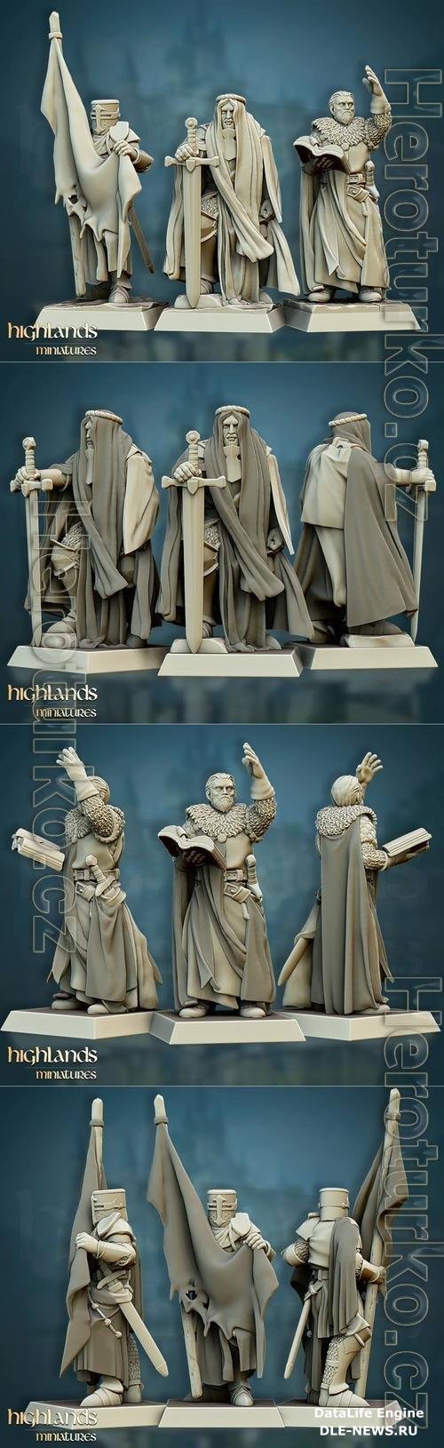 Highlands Miniatures - Crusaders Command Group 3D Print