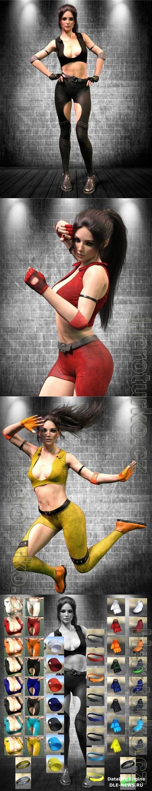 X-Fashion Combat Outfit for Genesis 8 Female(s)