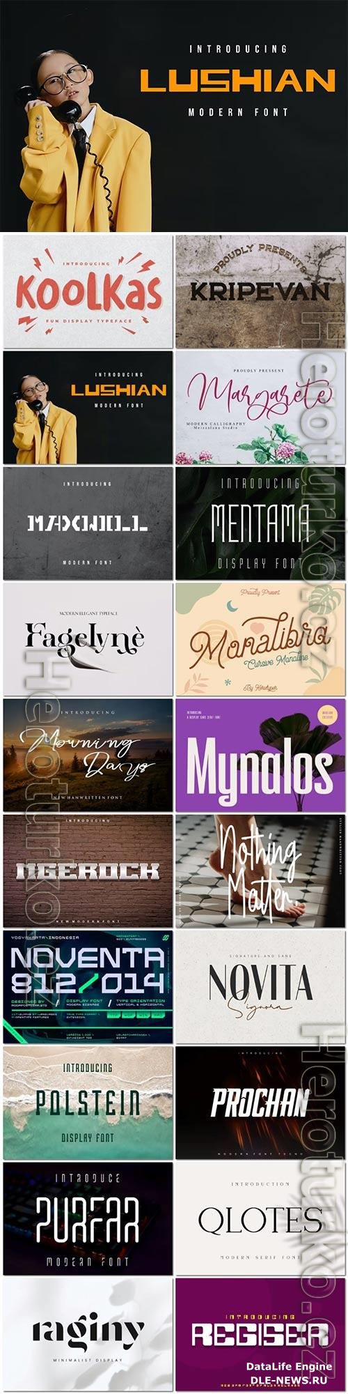 20 fonts exclusive collection for creativity and design vol 6 OTF