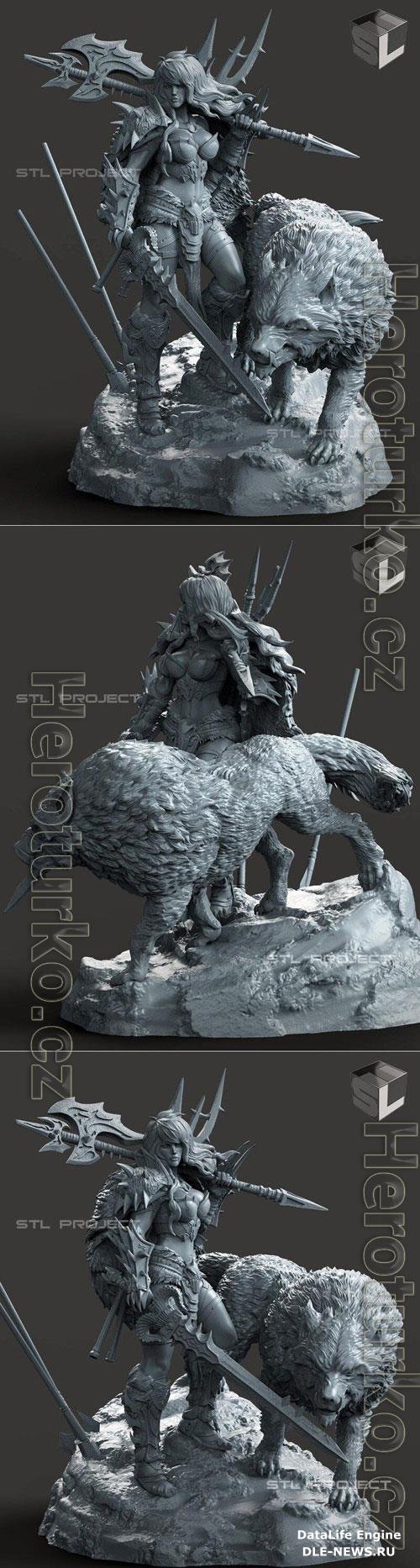 Barbarian and the Wolf 3D Print