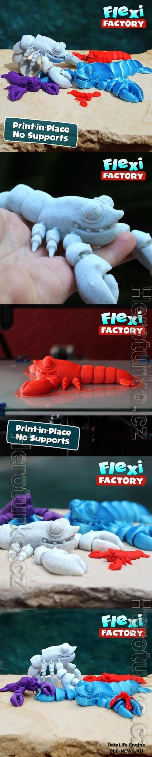Cute Flexi Print in Place Lobster 3D Print