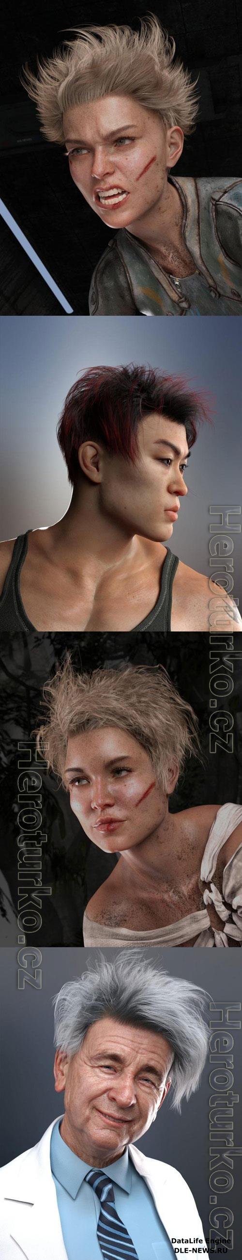 dForce Chaotic Hair for Genesis 8 and Genesis 8.1