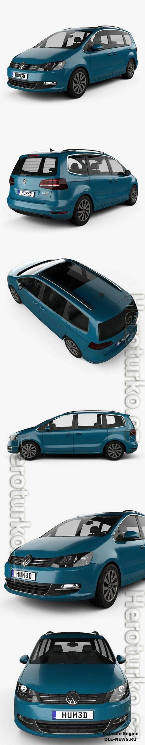 Volkswagen Sharan with HQ interior 2016 3D Model