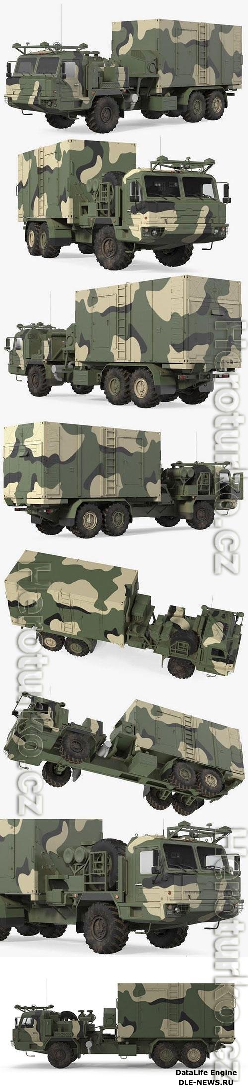 Command and Control Vehicle 50K6 Vityaz Camo Rigged 3D Model