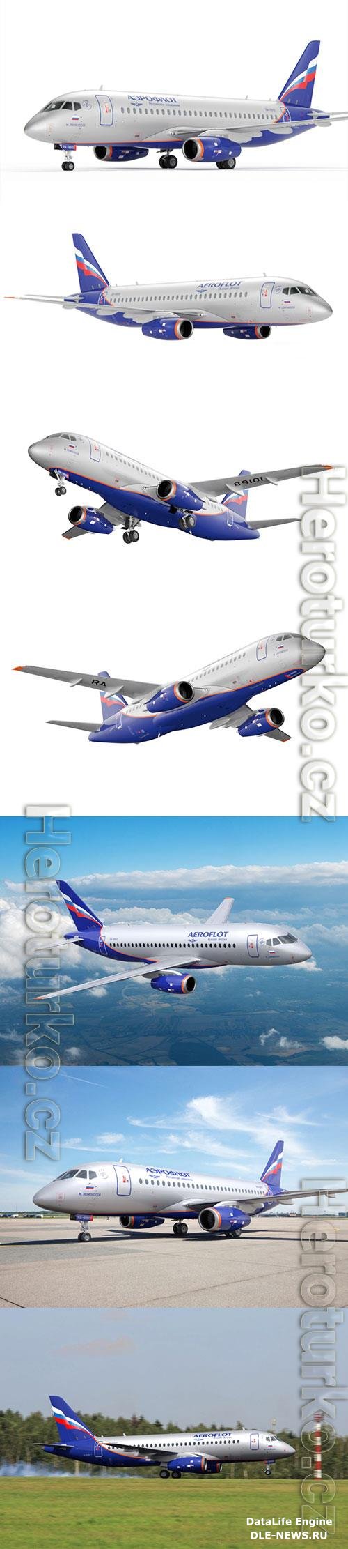 Aircraft SSJ-100 Aeroflot 3D Model