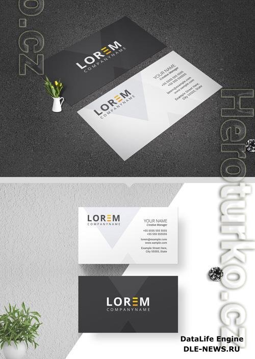 Gray and Orange Business Card Layout 220437531