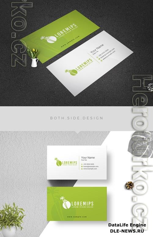 Business Card Layout with Palm Tree Elements 205412725