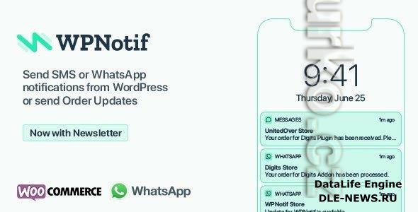 CodeCanyon - WPNotif v2.8 - WordPress SMS & WhatsApp Message Notifications - 24045791 - NULLED + WPNotif Add-Ons