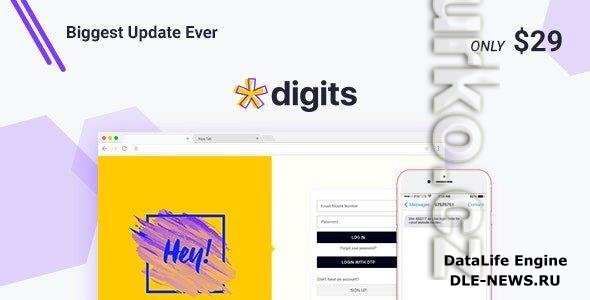 CodeCanyon - Digits v7.9.3.2 - WordPress Mobile Number Signup and Login - 19801105 - NULLED + Digits Add-Ons