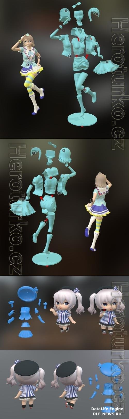 Yousoro Jumping Heart and Nendoroid Kashima (LAWSON ver) Fanart 3D Print