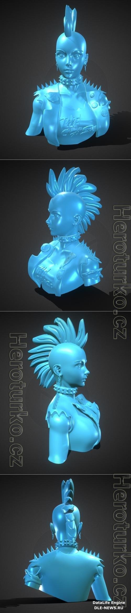 Stylized Punk Storm Bust 3D Print