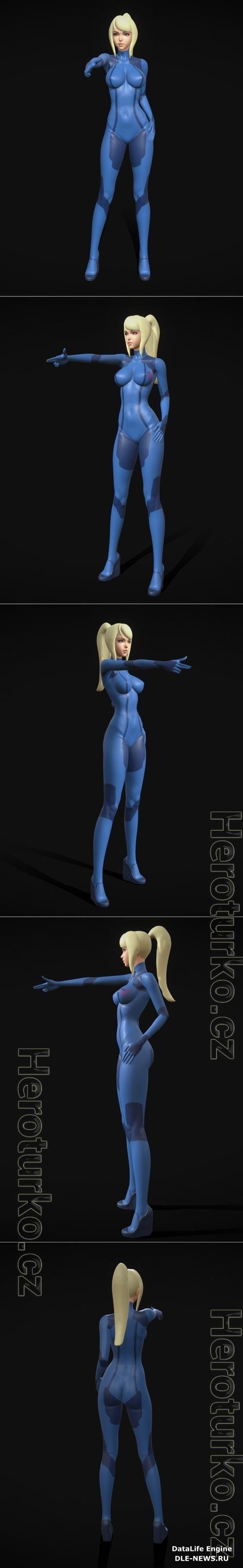 Zero Suit Samus Fan art Alt Pose 3D Print