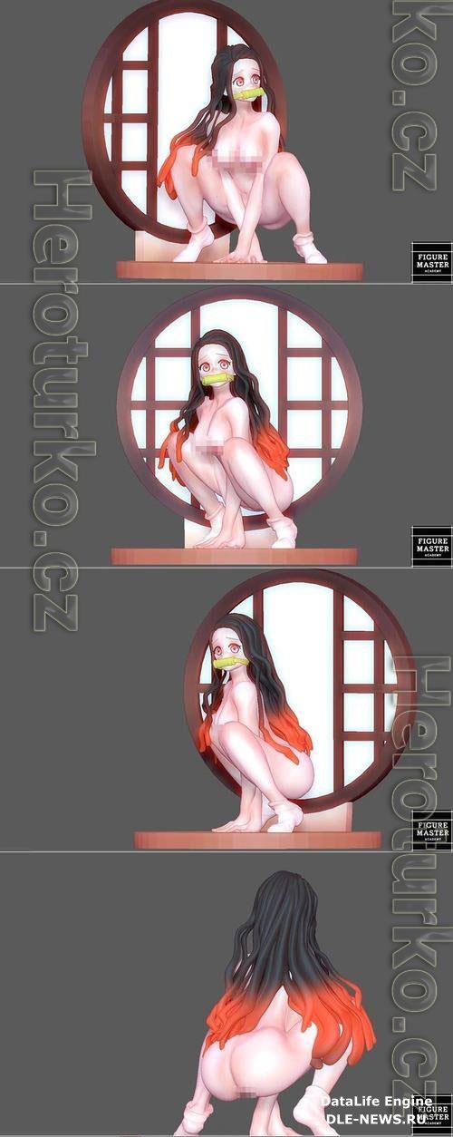 Nezuko Sit Naked Nude Hentai Demon Slayer Kimetsu Sexy Girl Anime 3D Print