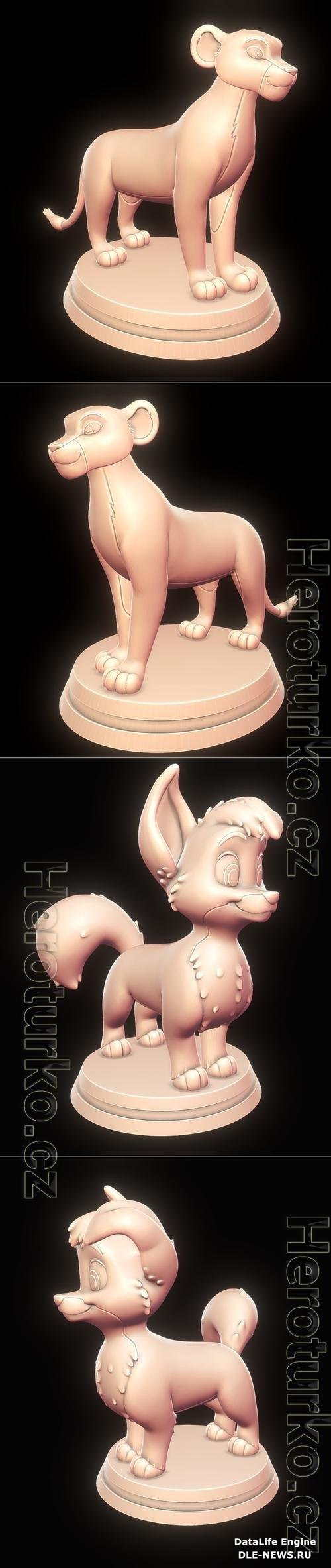 Nala - The Lion King and Angel - Lady and the Tramp 2 3D Print