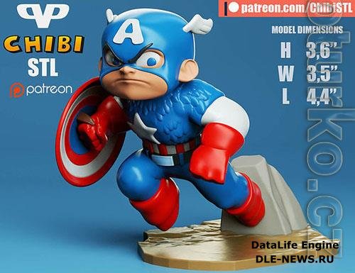 Captain America Chibi 3D Print