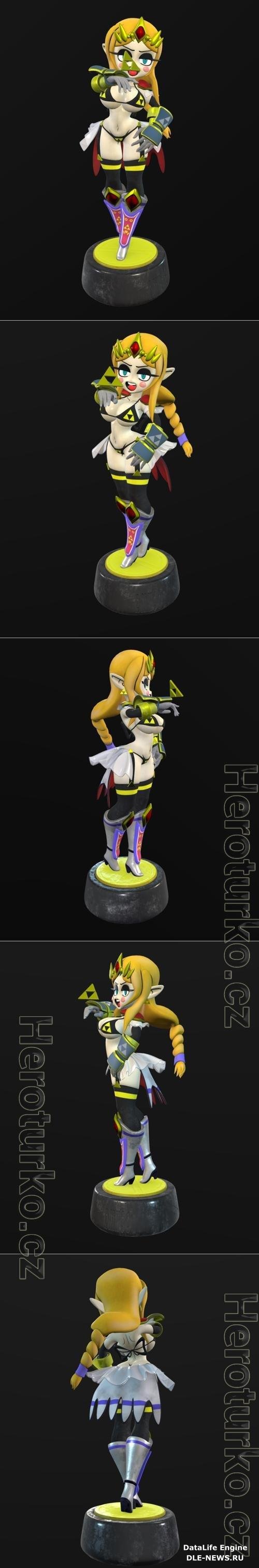 Stylized Amiibo Princess Zelda 3D Print