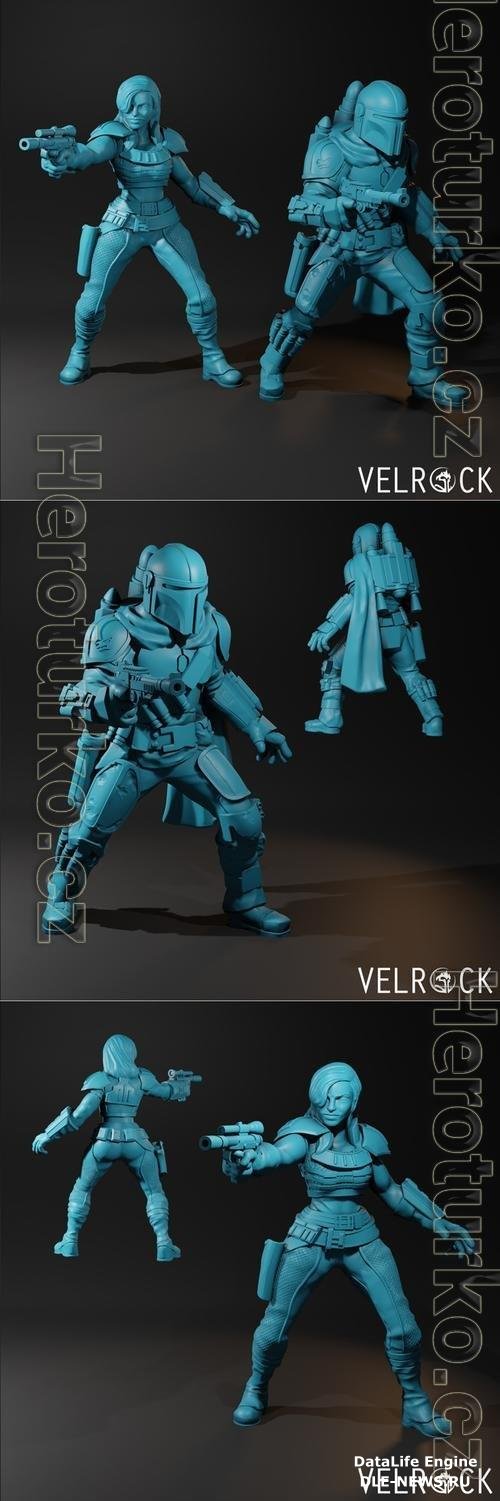 Din Djarin and Cara Dune - Star Wars The Mandalorian 3D Print