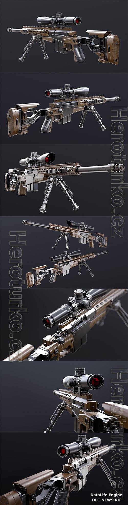 Sniper rifle Accuracy International LTD AXMC 3D Model